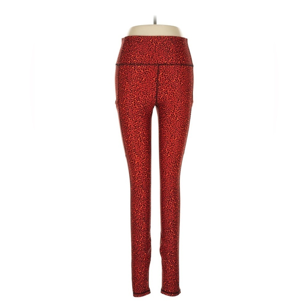 Women's Fabletics Powerhold Red Cheetah High-Waisted Leggings w/ Pockets Size M